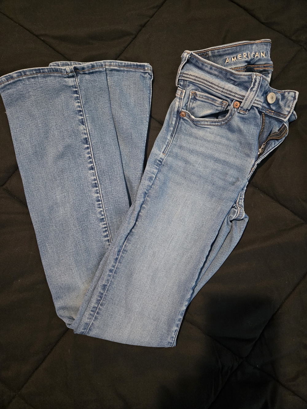 American Eagle Outfitters Light Blue - High Rise Skinny Kick Boot Cut